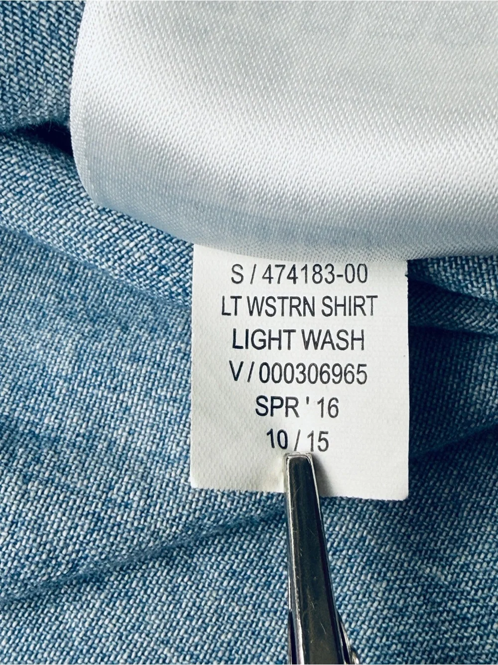 Baby GAP 100% Cotton Light Wash Denim Western Snap Button Long Sleeve Shirt Sz 5